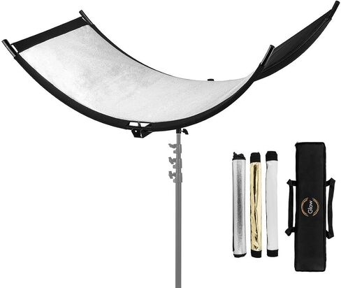 Glow ArcLight II Curved Light Reflector Kit, a Portable Photography Reflector for Studio, Photo, Video, Portrait with White Light Reflector, Gold Light Reflector, Silver White Reflector and Carry Bag in Saudi Arabia