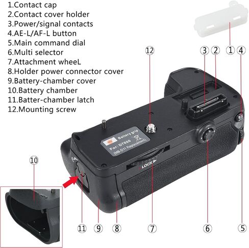 DSTE Replacement for Pro MB-D11 Vertical Battery Grip Compatible Nikon D7000 DSLR Digital Camera as EN-EL15 in Saudi Arabia