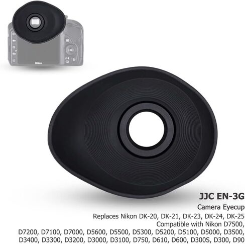 JJC Oversized Oval Eyecup Eyepiece Viewfinder for Nikon D7500 D7200 D7100 D5600 D5500 D5300 D3500 D3400 D780 D750 D610 D90 D80 & More, 360°Rotatable Design Replaces Nikon DK-25/20/21/23/24 Eye Cup in Saudi Arabia