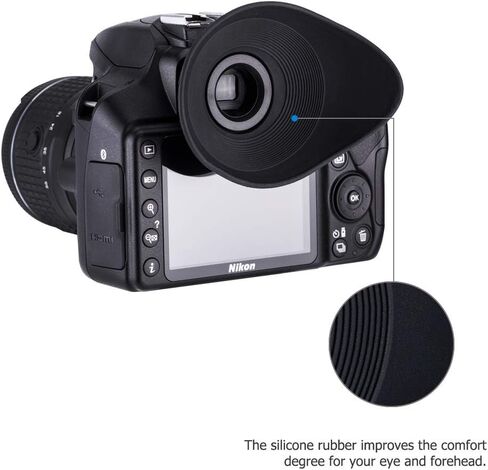 JJC Oversized Oval Eyecup Eyepiece Viewfinder for Nikon D7500 D7200 D7100 D5600 D5500 D5300 D3500 D3400 D780 D750 D610 D90 D80 & More, 360°Rotatable Design Replaces Nikon DK-25/20/21/23/24 Eye Cup in Saudi Arabia