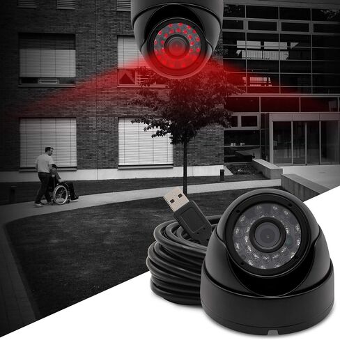 2MP USB Camera H.264 1080P Webcam Day Night Vision Indoor Outdoor Dome Webcamera 0.01LUX Low Illumination Home Security Camera with 24pcs IR LED for Windows Mac Linux Android in Saudi Arabia