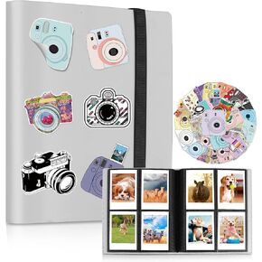 160 Pockets Photo Album with Colorful Stickers for Fujifilm Instax Mini LiPlay EVO Polaroid Snap SnapTouch PIC-300 Z2300 Mint Zip Instant Camera Printer (Black)