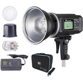 Flashpoint XPLOR 600 HSS يعمل بالبطارية الخارجية ستوديو فلاش ستروب مونولايت مع نظام تحكم عن بعد راديو R2 2.4 جيجا هرتز مدمج، حامل بوينز، بطارية ليثيوم 600 واط 11.1 فولت 8700 مللي أمبير في الساعة، 450 ومضات طاقة كاملة in Kuwait
