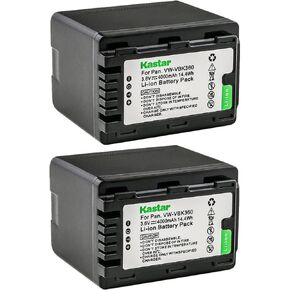بطارية Kastar 2-Pack VW-VBK360 بديلة لباناسونيك VW-VBK180، VW-VBK360، VW-VBK360PPK، VW-VBL180، بطارية VW-VBL090، باناسونيك SDR-HS85P، SDR-HS85PC، SDR-H95، كاميرا SDR-H95K in Kuwait