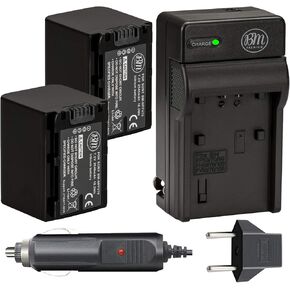 NPFV70 Battery & Charger Kit for Sony DCR-SX63 DCR-SX65 DCR-SX83 DCR-SX85 Handycam Camcorder - Includes Qty 2 NP-FV70 Batteries + AC/DC Battery Charger in Kuwait