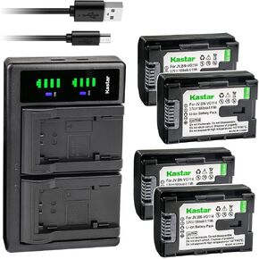 Kastar LTD2 USB Battery Charger Replacement for JVC Everio GZ-HM65, Everio GZ-HM300 GZ-HM300BU GZ-HM300BUS GZ-HM300SEK GZ-HM300SEU GZ-HM300U, Everio GZ-HM310, Everio GZ-HM320 GZ-HM320BUS in Kuwait
