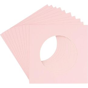 5x5 Mat for 7x7 Frame - Precut Cardinal Red Circle Shaped Photo Mat Board Opening - Acid Free Matte and Bevel Cut for Family Photos, Pack of 1 Matboard Show Kit with Acid Free Backing & Clear Bag in Kuwait