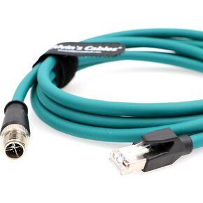 كابلات Alvin M12 8 Pin X Code إلى RJ45 كبل إيثرنت صناعي لـ Cognex in Sight 8200 8400 Series IP67 سلك محمي مقاوم للماء للكاميرا الصناعية 16.4 قدم/5 متر in Kuwait