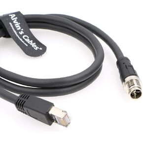 Alvin's Cables M12 8 Pin X Code to RJ45 Industrial Ethernet Cable for Cognex in Sight 8200 8400 Series IP67 Waterproof Shielded Cord for Industrial Camera 16.4ft/5M