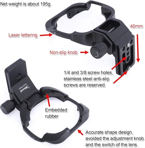 Aviation Aluminum Tripod Mount Ring Lens Collar for Canon TS-E 17mm f/4L Tilt-Shift Lens 3553B002 and Canon TS-E 24mm f/3.5L II Tilt-Shift Lens 3552B002, with Quick Release Plate for Tripod Ball Head in Saudi Arabia