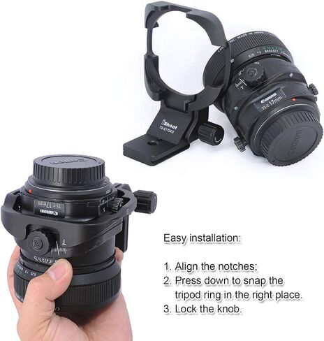 Aviation Aluminum Tripod Mount Ring Lens Collar for Canon TS-E 17mm f/4L Tilt-Shift Lens 3553B002 and Canon TS-E 24mm f/3.5L II Tilt-Shift Lens 3552B002, with Quick Release Plate for Tripod Ball Head in Saudi Arabia