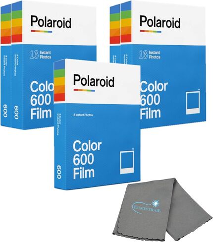 Polaroid 3 Pack Color Instant Film for 600 and i-Type Cameras, 24 Photos Bundle with a Cleaning Cloth in Kuwait