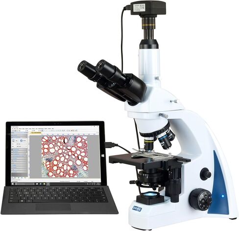 OMAX 40X-2000X USB3 5MP Plan Infinity Trinocular Siedentopf LED Lab Compound Biological Microscope in Saudi Arabia