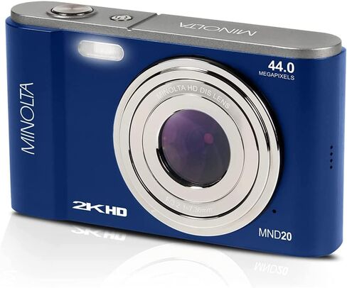 كاميرا Minolta MND20-S بدقة 44 ميجابكسل 2.7K فائقة الدقة رقمية، حزمة فضية مع بطاقة ذاكرة Lexar 32G BUHS-I SDHC، وحقيبة كاميرا Deco Photo Point and Shoot وقطعة قماش للتنظيف من الألياف الدقيقة من Deco in Kuwait
