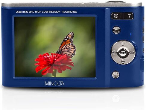كاميرا Minolta MND20-S بدقة 44 ميجابكسل 2.7K فائقة الدقة رقمية، حزمة فضية مع بطاقة ذاكرة Lexar 32G BUHS-I SDHC، وحقيبة كاميرا Deco Photo Point and Shoot وقطعة قماش للتنظيف من الألياف الدقيقة من Deco in Kuwait