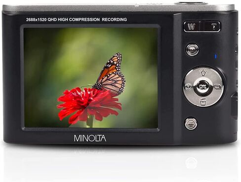 Minolta MND20-BK 44 MP 2.7K Ultra HD Digital Camera, Black Bundle with Lexar 32GB UHS-I SDHC Memory Card, Deco Photo Point and Shoot Camera Case and Deco Photo Microfiber Cleaning Cloth in Saudi Arabia