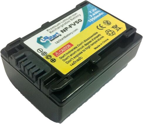 2 Pack - Replacement for Sony DCR-SR42 Battery + Charger - Compatible with Sony NP-FV50 Digital Camera Battery and Charger (1050mAh 7.2V Lithium-Ion) in Saudi Arabia