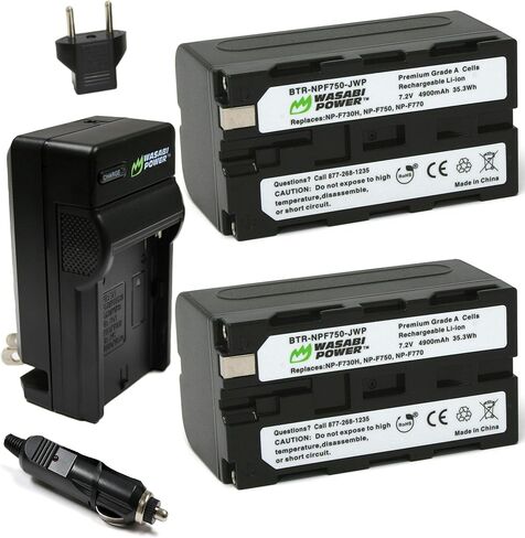 Wasabi Power Battery for Sony NP-F730, NP-F750, NP-F760, NP-F770 (4900mAh) and Sony DCR-VX2100, DSR-PD150, DSR-PD170, FDR-AX1, HDR-AX2000, HDR-FX1, HDR-FX7, HDR-FX1000, HVL-LBPB, HVR-HD1000U and More in Saudi Arabia