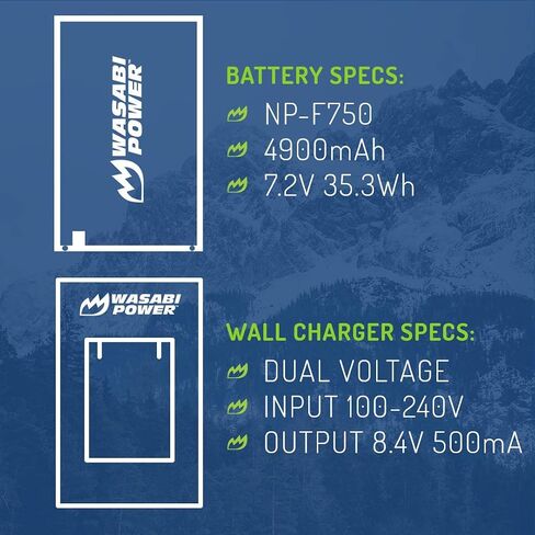 Wasabi Power Battery for Sony NP-F730, NP-F750, NP-F760, NP-F770 (4900mAh) and Sony DCR-VX2100, DSR-PD150, DSR-PD170, FDR-AX1, HDR-AX2000, HDR-FX1, HDR-FX7, HDR-FX1000, HVL-LBPB, HVR-HD1000U and More in Saudi Arabia