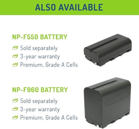 Wasabi Power Battery for Sony NP-F730, NP-F750, NP-F760, NP-F770 (4900mAh) and Sony DCR-VX2100, DSR-PD150, DSR-PD170, FDR-AX1, HDR-AX2000, HDR-FX1, HDR-FX7, HDR-FX1000, HVL-LBPB, HVR-HD1000U and More in Saudi Arabia