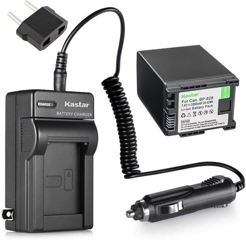 Kastar Battery 1-Pack and Charger for Canon BP-828 BP-820 VIXIA GX10 XF400 XF405 HFG30 HFG40 HF G50 HF G60 HFM32 HFM40 HFM400 HF20 HF21 HF200 HG20 HG21 XA10 XA20 XA25 XA30 XA35 XA40 XA45 XA50 XA55 in Kuwait