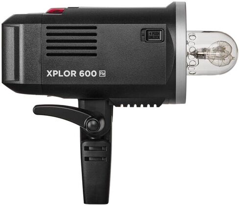 Flashpoint XPLOR 600 HSS يعمل بالبطارية الخارجية ستوديو فلاش ستروب مونولايت مع نظام تحكم عن بعد راديو R2 2.4 جيجا هرتز مدمج، حامل بوينز، بطارية ليثيوم 600 واط 11.1 فولت 8700 مللي أمبير في الساعة، 450 ومضات طاقة كاملة in Kuwait