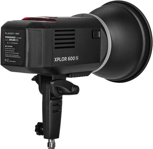 Flashpoint XPLOR 600 HSS يعمل بالبطارية الخارجية ستوديو فلاش ستروب مونولايت مع نظام تحكم عن بعد راديو R2 2.4 جيجا هرتز مدمج، حامل بوينز، بطارية ليثيوم 600 واط 11.1 فولت 8700 مللي أمبير في الساعة، 450 ومضات طاقة كاملة in Kuwait