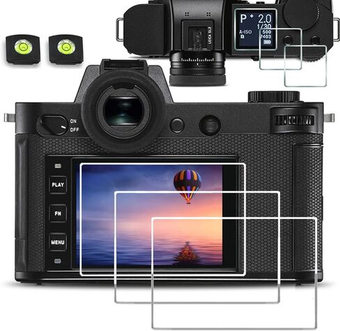 ديبوس شاشة حماية LCD + توب متوافقة مع كاميرا لايكا SL2، غطاء واقي صلب من الزجاج المقوى مضاد للخدش يتضمن مستوى العرض الساخن (3+3+2 عبوة) in Kuwait