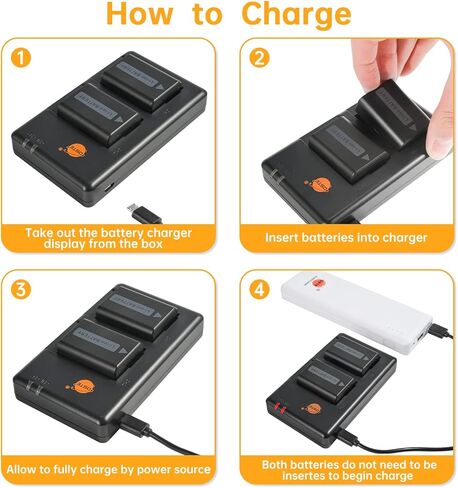 حزمة بطارية ليثيوم DSTE NP-FW50 (عبوتين) وشاحن مزدوج متوافق مع كاميرا Alpha 7 وa7 وAlpha 7R وa7R وAlpha 7R II وAlpha a3000 وa6000 وNEX-7 وSLT-A55V وDSC-RX10 in Kuwait