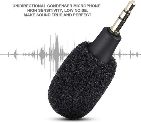 Wendry Mini Microphone,Portable Condenser Microphone High Sensitivity Low Noise Recording Microphone 3.5mm Jack for PC/Tablet/Voice Recorder/MD/Camera etc in Saudi Arabia