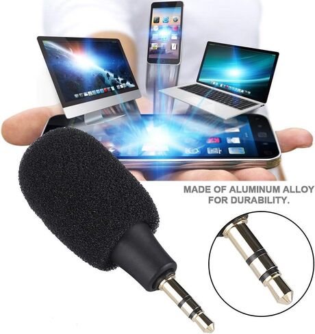 Wendry Mini Microphone,Portable Condenser Microphone High Sensitivity Low Noise Recording Microphone 3.5mm Jack for PC/Tablet/Voice Recorder/MD/Camera etc in Saudi Arabia