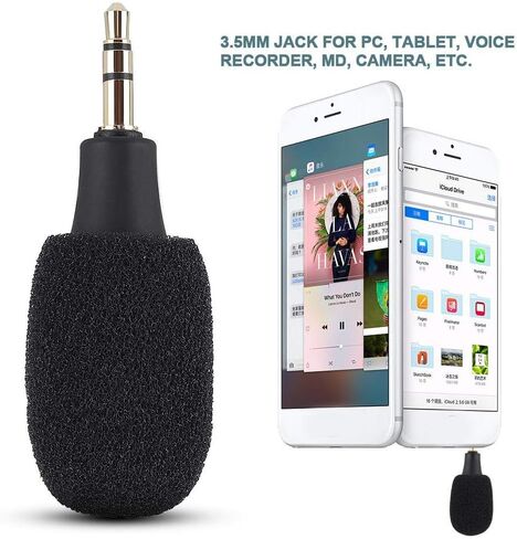 Wendry Mini Microphone,Portable Condenser Microphone High Sensitivity Low Noise Recording Microphone 3.5mm Jack for PC/Tablet/Voice Recorder/MD/Camera etc in Saudi Arabia
