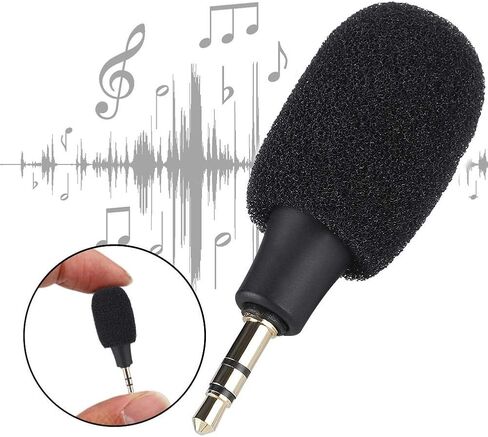 Wendry Mini Microphone,Portable Condenser Microphone High Sensitivity Low Noise Recording Microphone 3.5mm Jack for PC/Tablet/Voice Recorder/MD/Camera etc in Saudi Arabia