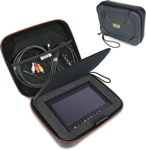USA GEAR Camera Monitor Case - Portable Monitor Hard Case with Foam Interior, Water Resistant Exterior Compatible with Neewer 7 Inch Monitor, Feelworld DSLR Camera Field Monitor, Atomos Ninja V & More in Saudi Arabia