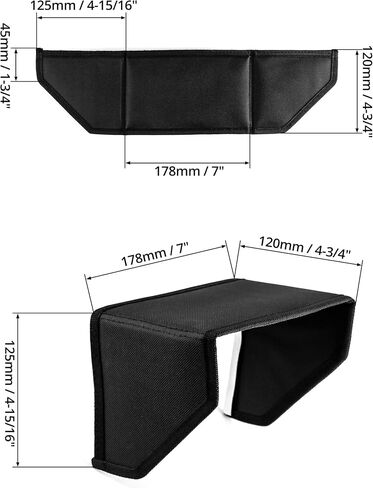 واقي الشمس QWORK LCD فيديو شاشة، 7 بوصة تغطية جميع الجوانب مظلة الشمس in Kuwait