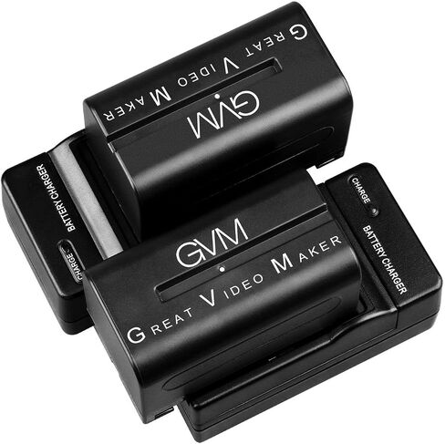 GVM 2 Pack NP-F750/770 Battery and Charger 4400mAh for Sony NP-F975, NP-F960, NP-F950, NP-F930, NP-F770, NP-F750, NP-F550, DCR, DSR, HDR, FDR, HVR, HVL and LED Light in Saudi Arabia