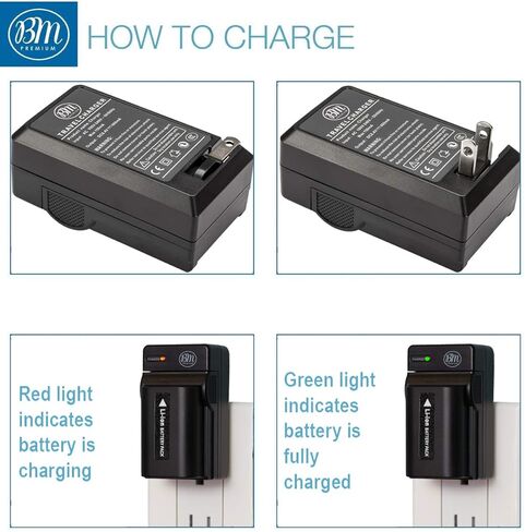 NPFV70 Battery & Charger Kit for Sony DCR-SX63 DCR-SX65 DCR-SX83 DCR-SX85 Handycam Camcorder - Includes Qty 2 NP-FV70 Batteries + AC/DC Battery Charger in Kuwait
