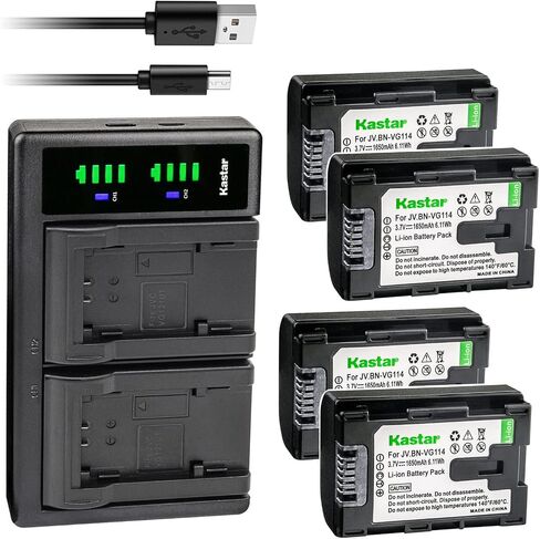 Kastar LTD2 USB Battery Charger Replacement for JVC Everio GZ-HM65, Everio GZ-HM300 GZ-HM300BU GZ-HM300BUS GZ-HM300SEK GZ-HM300SEU GZ-HM300U, Everio GZ-HM310, Everio GZ-HM320 GZ-HM320BUS in Kuwait