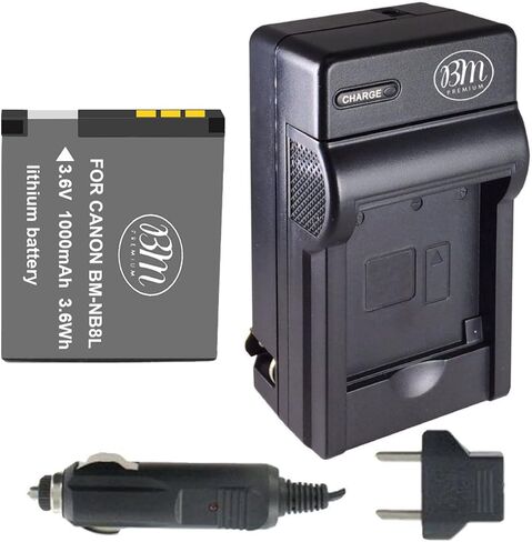 BM Premium NB-8L Battery & Charger Kit for Canon PowerShot A2200 is, A3000 is, A3100 is, A3200 is, A3300 is Digital Camera in Kuwait