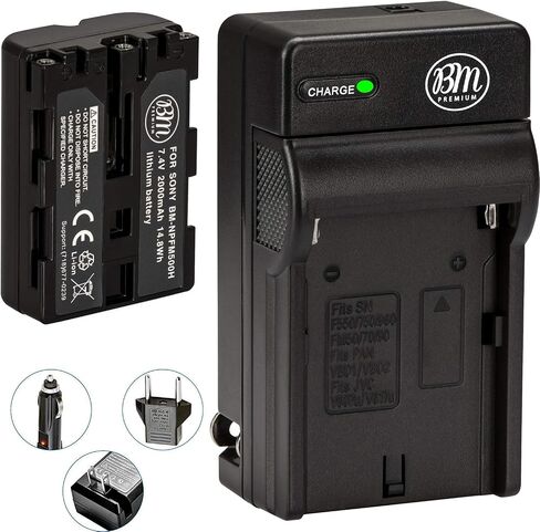 BM Premium NP-FM500H Battery and Charger for Sony Alpha a68, a77II, SLT-A57, SLT-A58, SLT-A65V, SLT-A77V, SLT-A99V, SLT-A200, A300, A350, A450, A500, A550, A560, A580, A700, A850, A900 Cameras in Saudi Arabia
