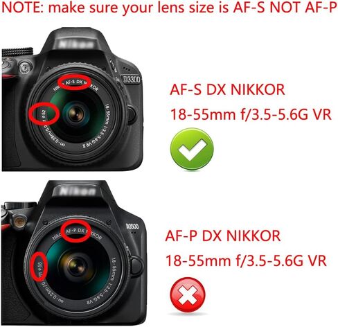 D5200 Lens Cap (52MM) for Nikon D5500 D5200 D3200 w/ NIKKOR AF-S 18-55mm Lens, for Canon EF-M 18-55mm 55-200mm Lens (2 Pack) in Saudi Arabia