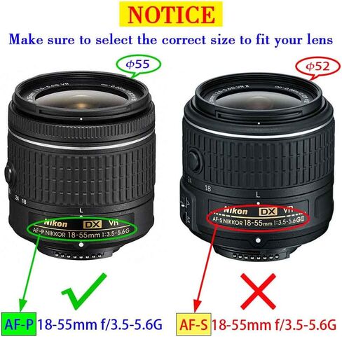 ULBTER 55mm Lens Cap Cover with Keeper for AF-P NIKKOR 18-55mm f/3.5-5.6G VR Lens for Nikon D5600 D5500 D5300 D3500 D3400 D3300 D7200 D7100 DSLR Camera, Lens Cap & Lens Cover Leash -2 Pack in Saudi Arabia