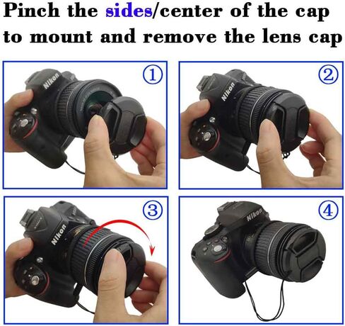 ULBTER 55mm Lens Cap Cover with Keeper for AF-P NIKKOR 18-55mm f/3.5-5.6G VR Lens for Nikon D5600 D5500 D5300 D3500 D3400 D3300 D7200 D7100 DSLR Camera, Lens Cap & Lens Cover Leash -2 Pack in Saudi Arabia
