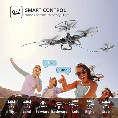 طائرة بدون طيار Holy Stone HS110D FPV RC مع كاميرا 1080P HD فيديو مباشر 120 درجة زاوية واسعة واي فاي كوادكوبتر مع التحكم في الإيماءات، تثبيت الارتفاع، وضع مقطوعة الرأس، 3D Flip RTF 2 بطاريات ومجموعات الملحقات in Kuwait