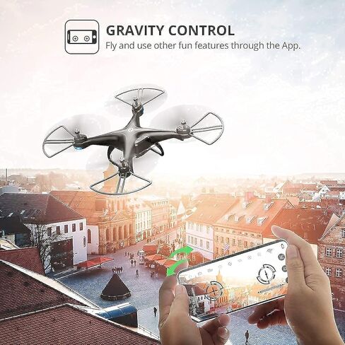طائرة بدون طيار Holy Stone HS110D FPV RC مع كاميرا 1080P HD فيديو مباشر 120 درجة زاوية واسعة واي فاي كوادكوبتر مع التحكم في الإيماءات، تثبيت الارتفاع، وضع مقطوعة الرأس، 3D Flip RTF 2 بطاريات ومجموعات الملحقات in Kuwait