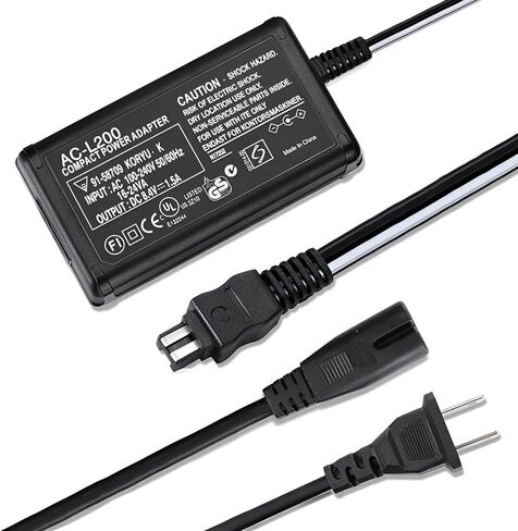 Camulti AC-L200 Power Supply Charger Adapter for Sony Handycam Camera Camcorder,8.4V 1.5A, DCR-SX60,SX65,SX83,SX85,SR45,SR46,SR47,SR68,HC90,PC1000,DVD805E,DCR-HR,DCR-HC,DCR-PC,DCR-DVD,DCR-IP Series in Kuwait
