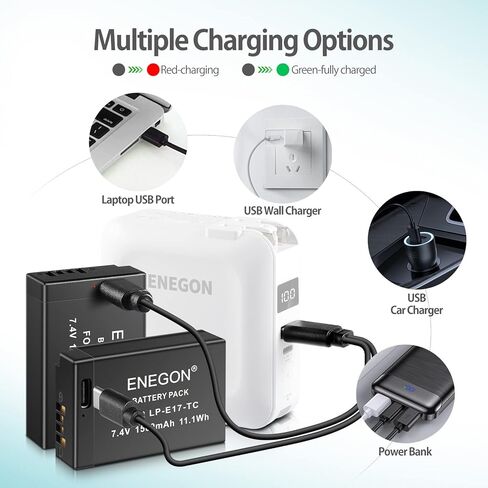 ENEGON ACK-E18 DR-E18 DC مقرنة LP-E17 الدمية مجموعة محول الطاقة AC لكاميرات Canon EOS Rebel SL2 SL3 T6i T6S T7i T8i 200D 200D II 250D 750D 760D 800D 77D 8000D Kiss X8i X9i X10. in Kuwait