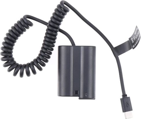 FocusFoto USB-C Type-C to Full Decoded EN-EL15 Dummy Battery Power Adapter Spring Cable for Nikon D500 D600 D610 D750 D780 D800 D810 D850 Z5 Z6 Z7 Z6II Z7II V1 D7000 D7100 D7200 D7500 Camera in Saudi Arabia