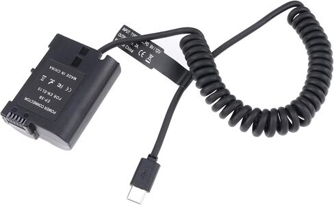 FocusFoto USB-C Type-C to Full Decoded EN-EL15 Dummy Battery Power Adapter Spring Cable for Nikon D500 D600 D610 D750 D780 D800 D810 D850 Z5 Z6 Z7 Z6II Z7II V1 D7000 D7100 D7200 D7500 Camera in Saudi Arabia