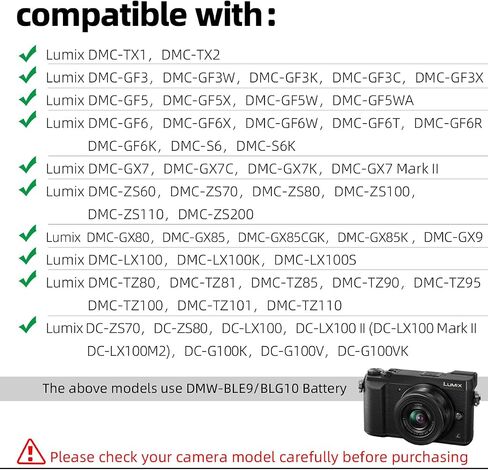 Glorich DMW-DCC11 Replacement AC Power Adapter Kit Compatible with Digital Cameras Panasonic Lumix DMC-GF3,DMC-GF5,DMC-GF6,DMC-GX7,DMC-LX100,ZS110,DMC-GX80,DMC-GX85,DMC-S6 in Saudi Arabia